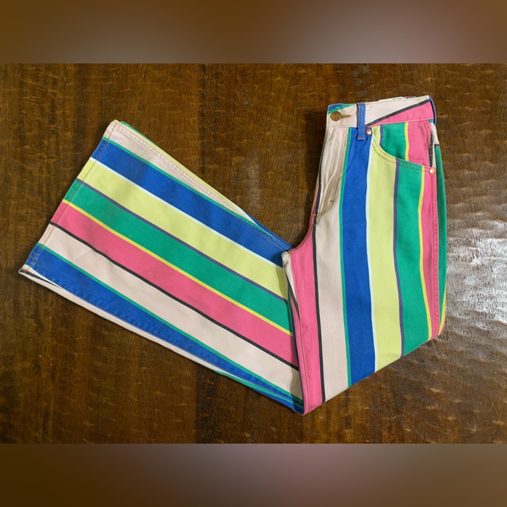 Wrangler High Rise Wide-Leg Jeans in Multicolor Vertical Stripes - Picture 13 of 16